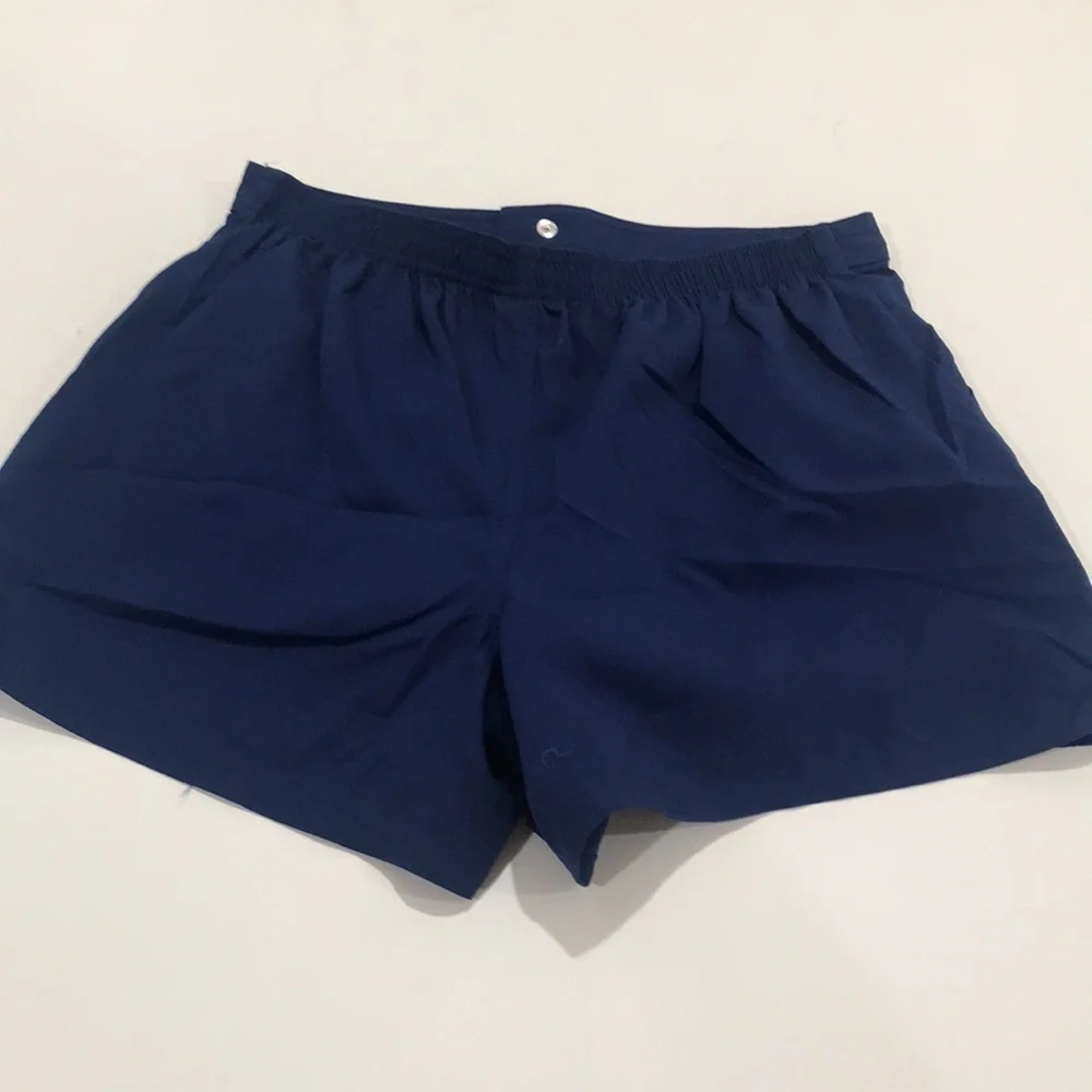 Maxine of Hollywood swimming trunks shorts w/under panties navy blue NWT